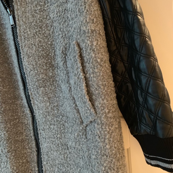 BCBGeneration Wool Coat w/faux leather sleeves - Picture 6 of 7